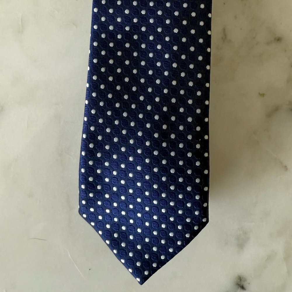 Classic Navy Polka Dot Skinny Tie - Urban Dapper Club